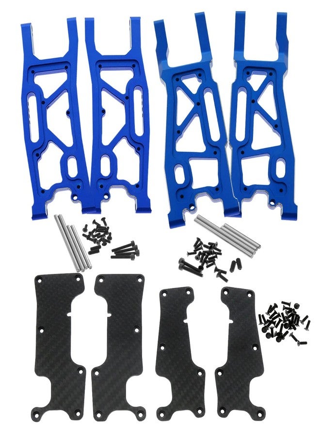 Rcarmumb Suspension Arms Upgrades Part for 1/8 Sledge 4WD #95076-4, 4pcs Aluminum Front Rear Swing Arm Hops Up w/Carbon Fibre Dust-Proof Protection Plate,Navy Blue - Image 1